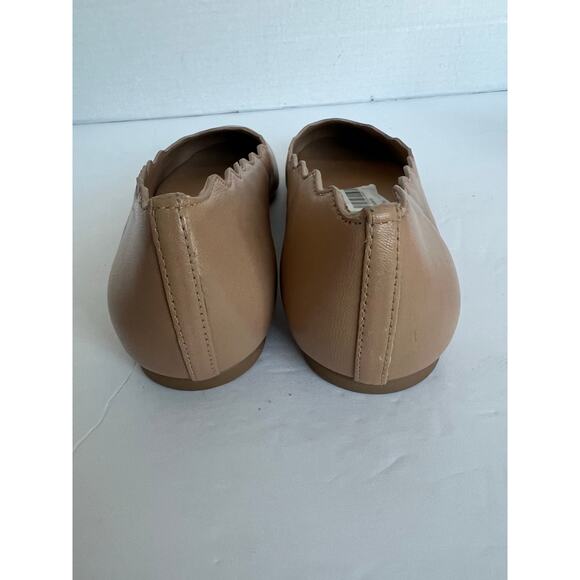 Copper Key Lovely Leather Beige Tan Scalloped Edge Ballet Flat Comfort Shoes 7.5 - Picture 7 of 8